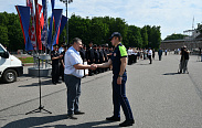 Встреча сводного отряда новгородских полицейских